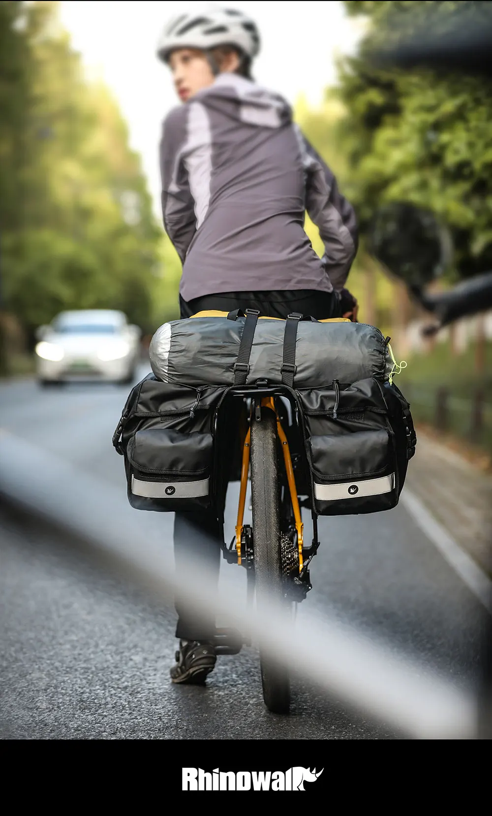 Rhinowalk Fahrrad-Seitentasche, 22–50 l, mit Regenschutz, Fahrrad-Gepäckträger, Kofferraum, Gepäck, Satteltasche, Radfahren, Reisen, MTB-Zubehör – Detail 23
