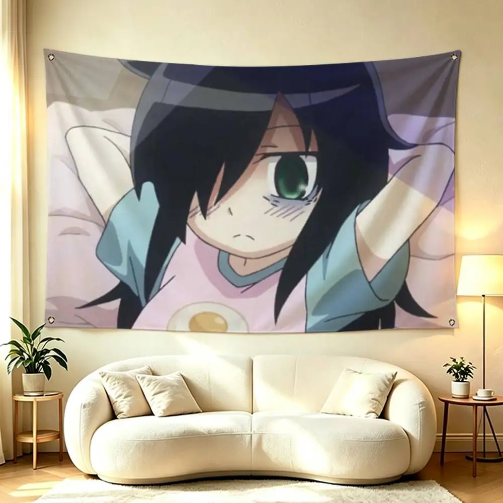 Anime Watamote Tomoko Kuroki Flag Suitable For Party Club Outdoor Interior Wall Decoration Banner Fans Gift