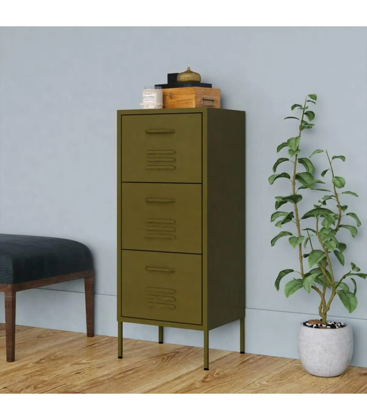 Storage lockers and cabinets storage cabinet Olive steel 42,5x35x101,5 cm