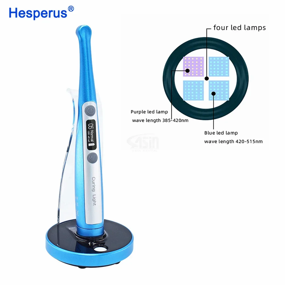 Dent al Lamp Cordless LED Curing Light Wide Broad-Spectrum Wireless Adjustable Blue-violet Light Solidify Tools Dolphin