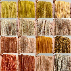 2 3 4 MM Natural Yellow Orange Stone Beads Small Tiny Faceted Crystal Agates Jaspers Quartz Spacer Bead For Jewelry Making 15
