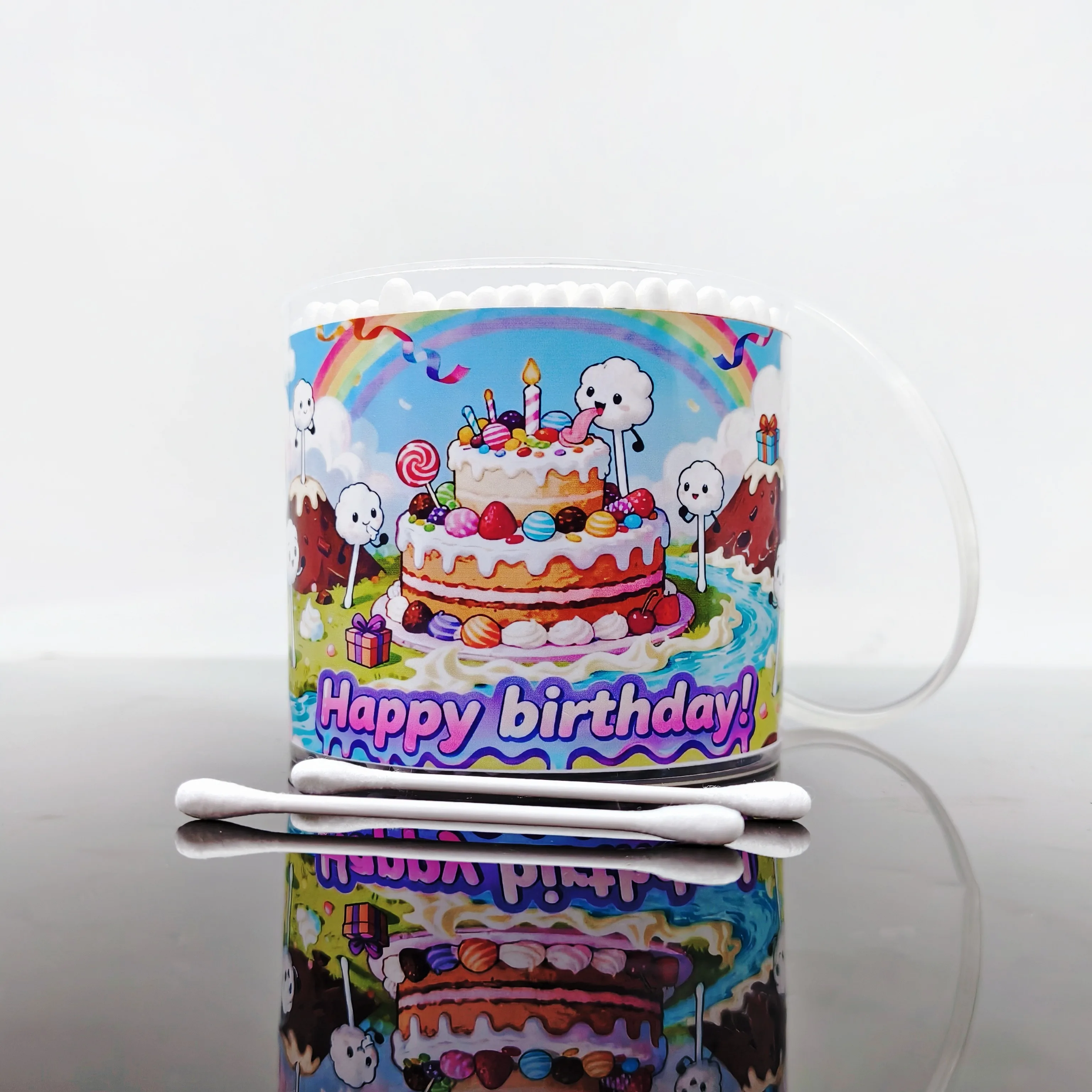 600 قطعة/900 قطعة عيد ميلاد سعيد موضوع القطن عصا حفلة عيد ميلاد الإبداعية مزدوجة الرأس القطن العصي هدية عيد القطن العصي