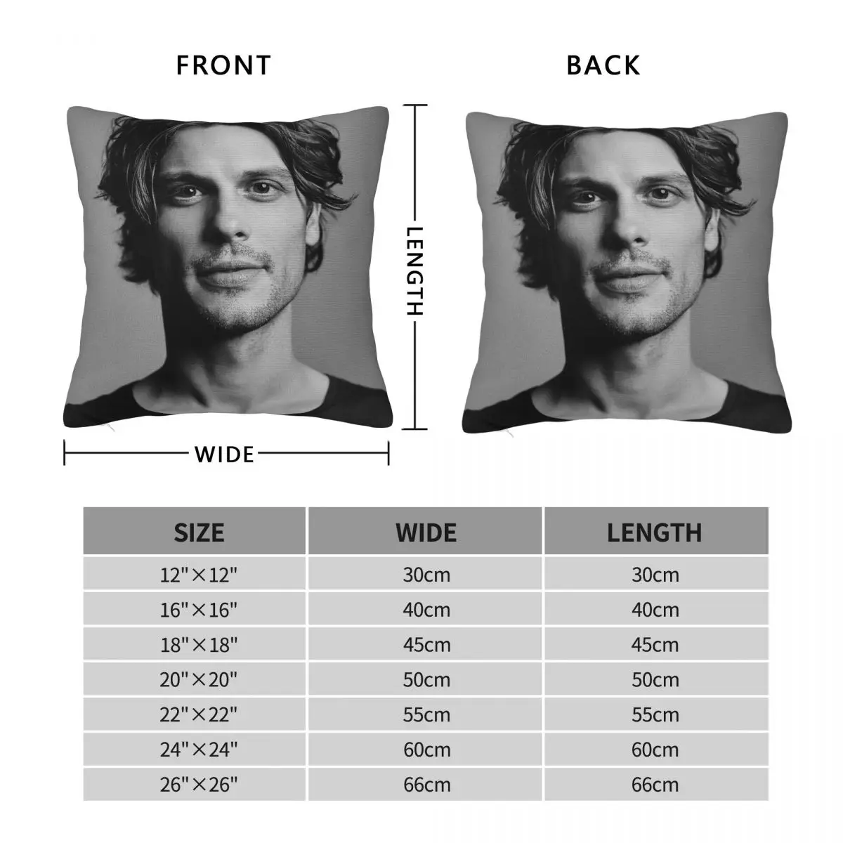 Matthew Gray Gubler Pillowcase Polyester Linen Velvet Pattern Zip Decor Pillow Case Car Cushion Cover 18