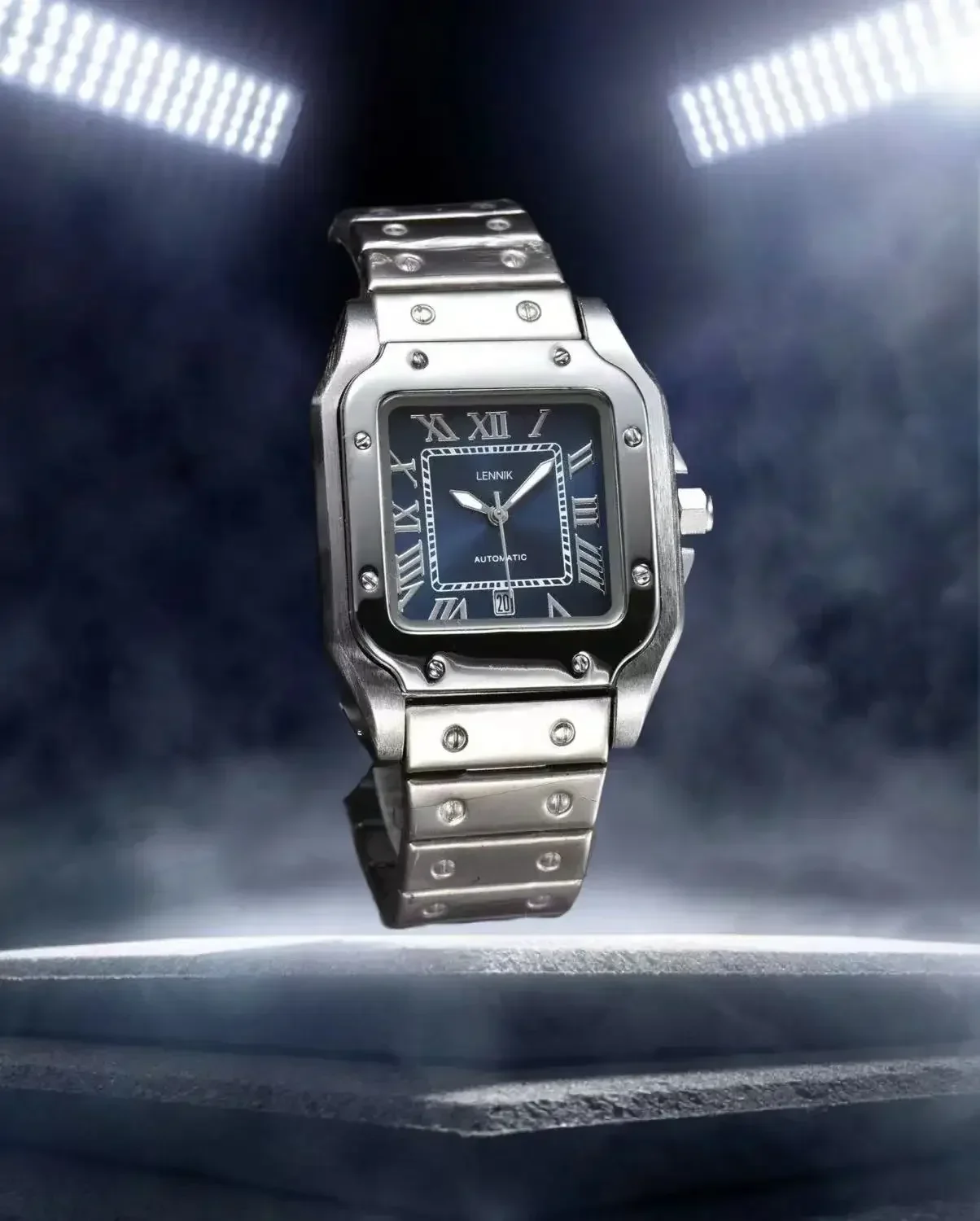 ساعة كوارتز رئيسية فاخرة للرجال 2025، ستانلس ستيل كامل، كريستال ياقوتي، مقاومة للماء، عرض التاريخ، كاجوال للعمل