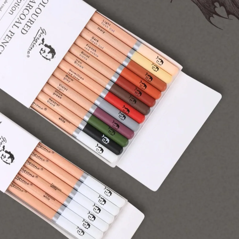 

Набор для рисования для студентов-художников: цветные карандаши, угольные карандаши, белые угольные карандаши, деревянные круглые карандаши, художественные принадлежности, набор для скетчинга