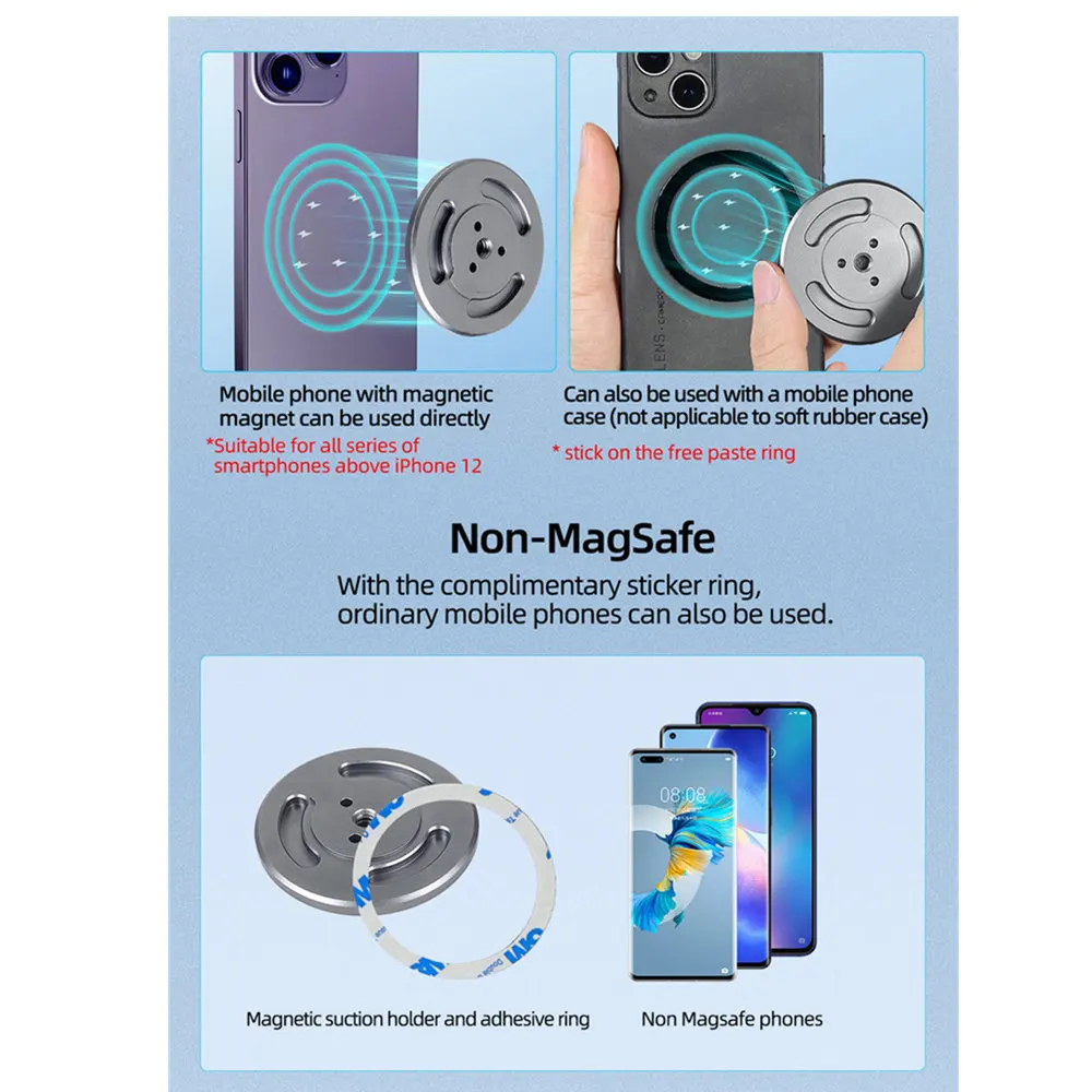 حامل هاتف مغناطيسي مع فتحة ARRI ، مثبت لهاتف Magsafe iPhone 15 و 14 و 13 و 12 ، هاتف أندرويد ، جديد ،