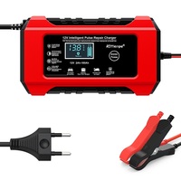 Car Battery Charger 12V 6A Pulse Repair LCD Display Smart Fast Charge AGM Deep Cycle GEL Lead-Acid Charger For Auto Motorcycle