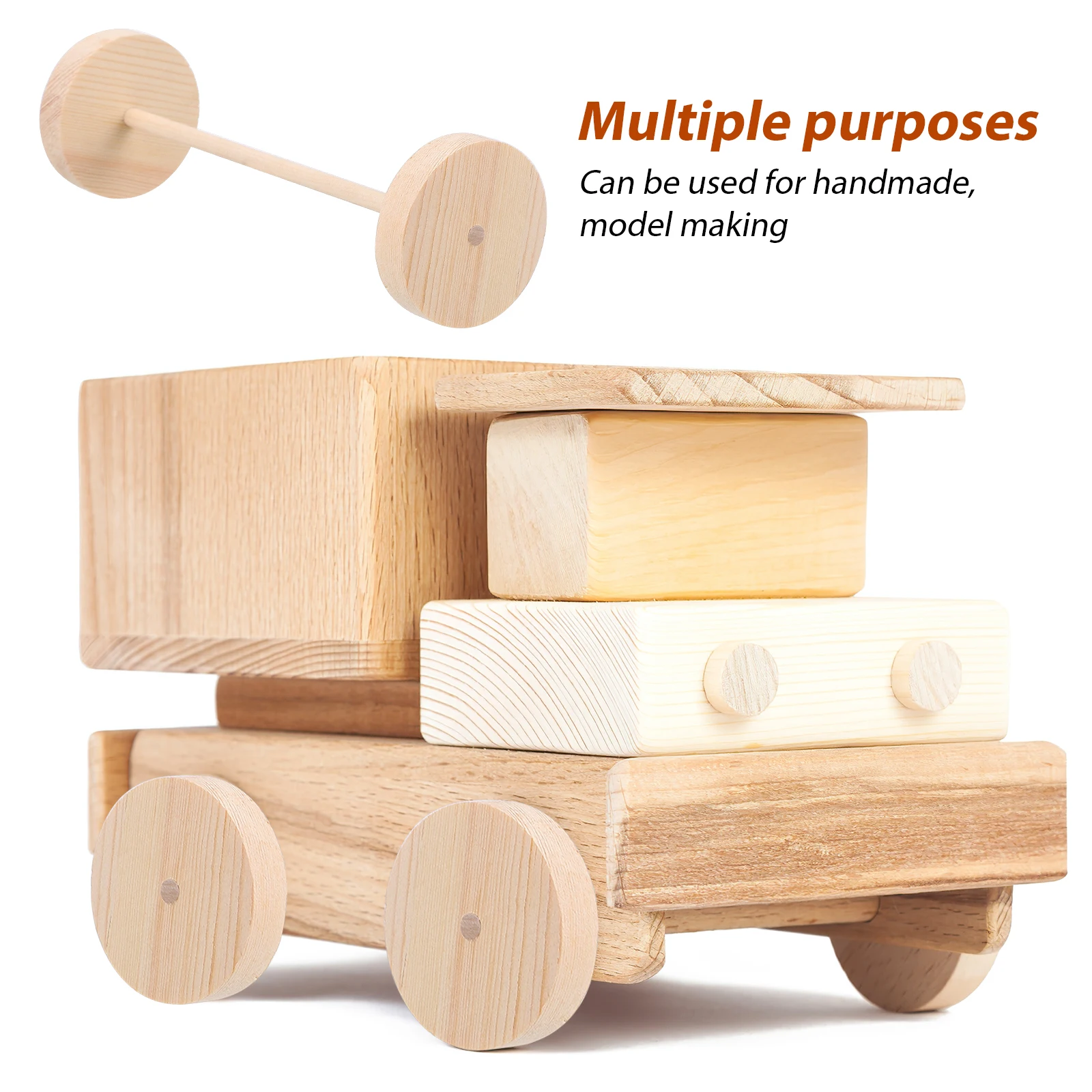 

1 set Wooden Wheel Stick Kit 28mm 35mm 45mm Unpainted Wheels Sticks Crafting Accessories DIY Toys Gifts Building Blocks