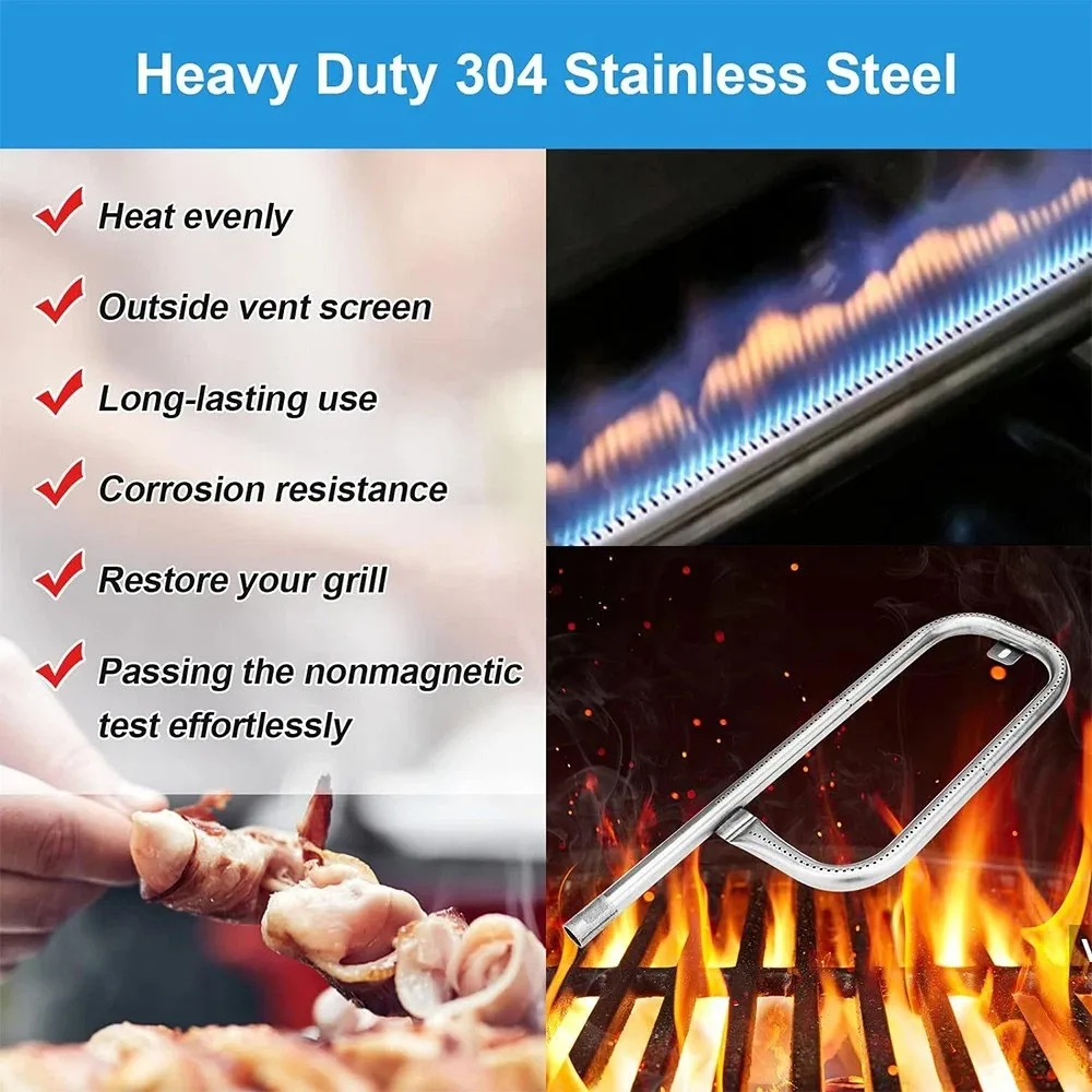 Stainless Steel Grill Tube Burner Replacement with Mounting Screws for Weber Q100 Q120 Q1000 Q1200 BBQ Gas Grill Parts - view 3