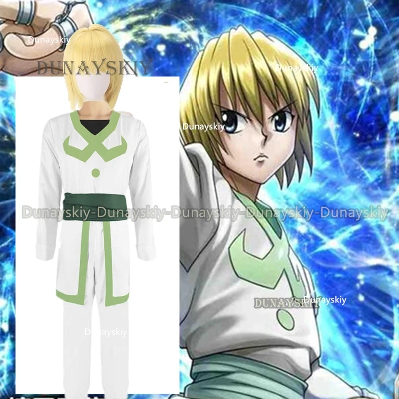 

Anime Kurapika Cosplay Costume Uniform Men Party Full Outfits Kurapika Kurta Suits Dress Halloween Wigs Cosplay Clothing