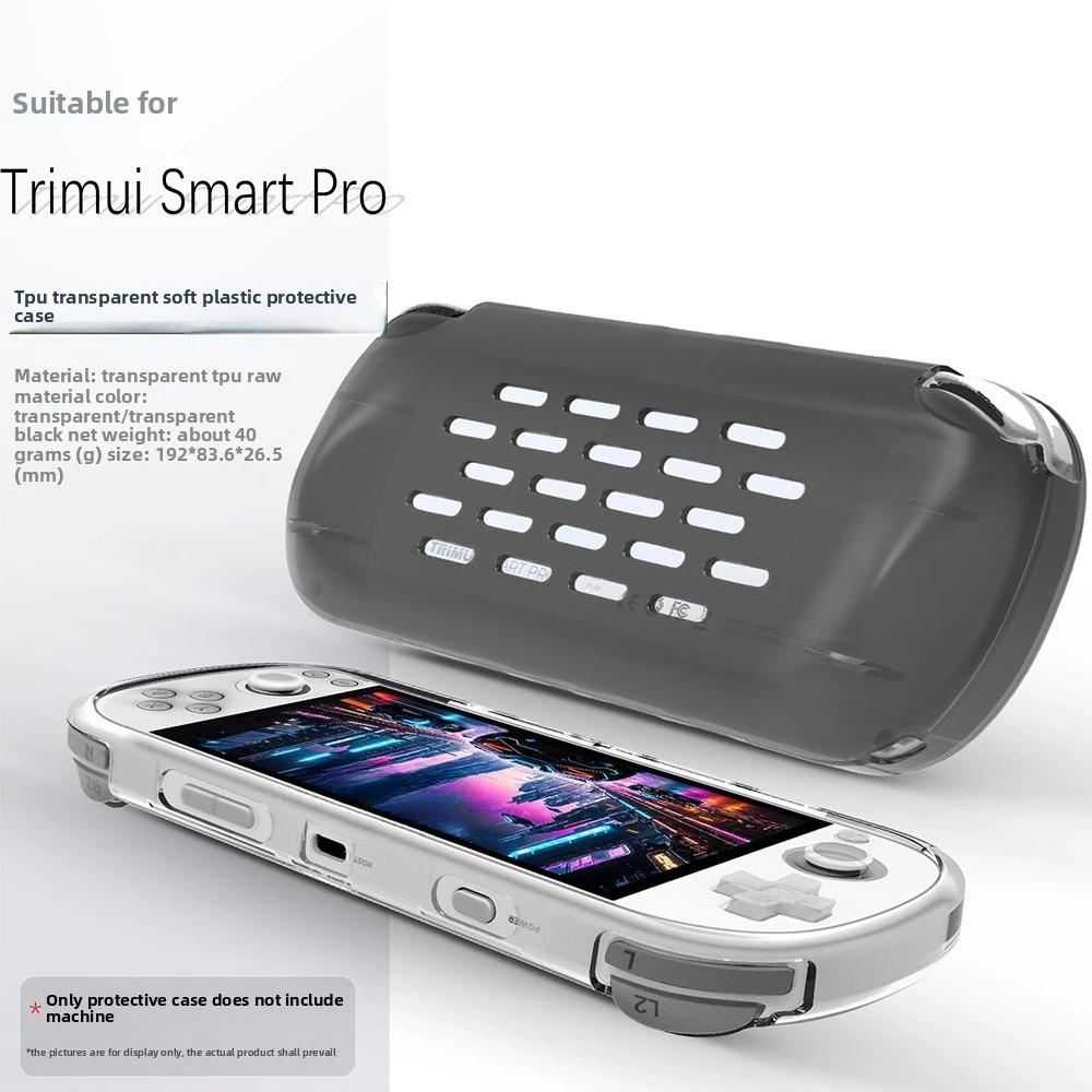 

For TRIMUI SMART PRO Game Console TPU Transparent Protective Cover Shockproof & Anti - Drop Clear Case