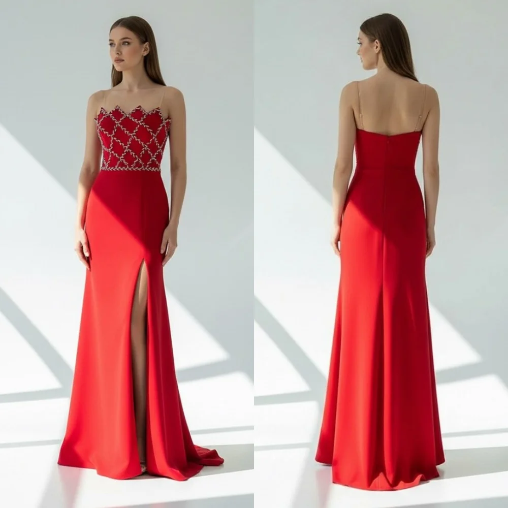 

Customized Formal Jersey Sequined Pattern Trumpet Strapless Long Dresses Bespoke Occasion Cocktail Modern Style