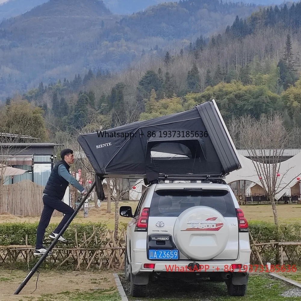 

4x4 Camping Accessories 3-4 Person Overland Side Open Car Rooftop Tent Dachzelt Aluminum Hard Shell Trailer Camper Roof Top Tent