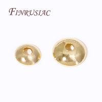 3mm 4mm 14K Gold Plated Brass Round Bead Caps For Necklace Bracelet Jewelry Making Supplies,DIY Accessories Beading Spacer Caps