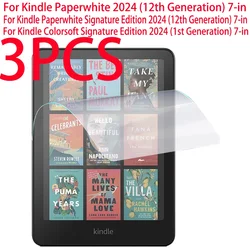 3PCS PET Soft Film Screen Protector For Kindle Paperwhite 2024 12th Gen 7in For Colorsoft Signature Edition 2024 Protective Film