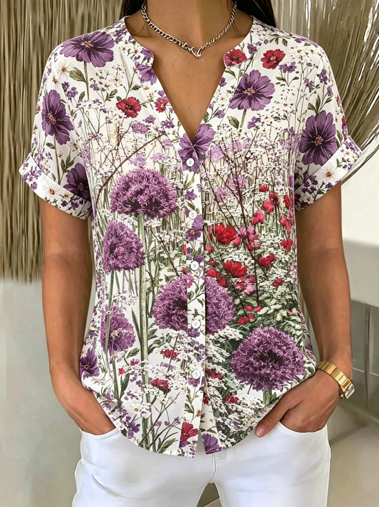 Women Blouse Fashion Unique Design Daily Print Female Shirts For Daily Travel Shopping Gathering Daily Occasion Wear Tops