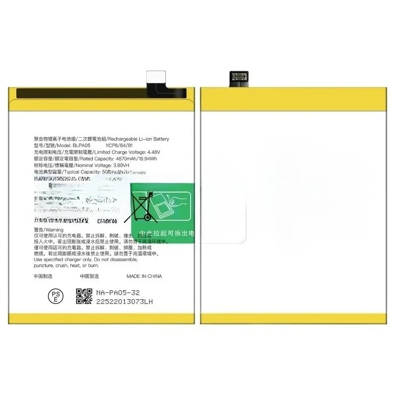 Nuova batteria per telefono cellulare 5000mAh BLPA05 per OPPO RENO 10 5G Batteria di alta qualità per batteria A2 PRO 5G con kit di attrezzi