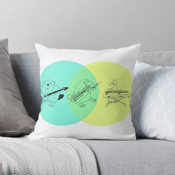 Keytar Platypus Venn Diagram 2  Printing Throw Pillow Cover Wedding Waist Fashion Car Bed Office Pillows not include One Side