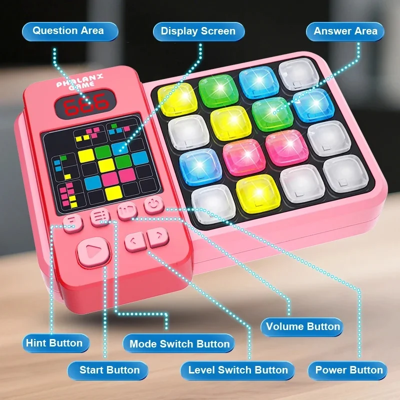 Kawaii Educational Logical Thinking Rhythm Press Handheld Game Console Kids Music Decompression Pocket Sensory Toy Birthday Part