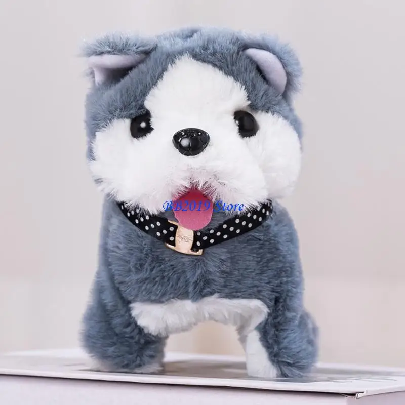 

Q0KB Walking Toy Toy Puppy Figure Festive Doll Christmas Decors New Year Furry Doll for Kids Christmas Party Gift