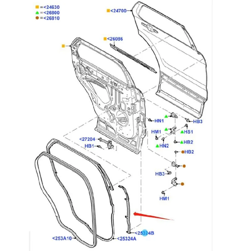 Strisce sigillanti per guarnizioni della guarnizione sinistra destra della porta posteriore per Ford Explorer 2011-2019 muslimah