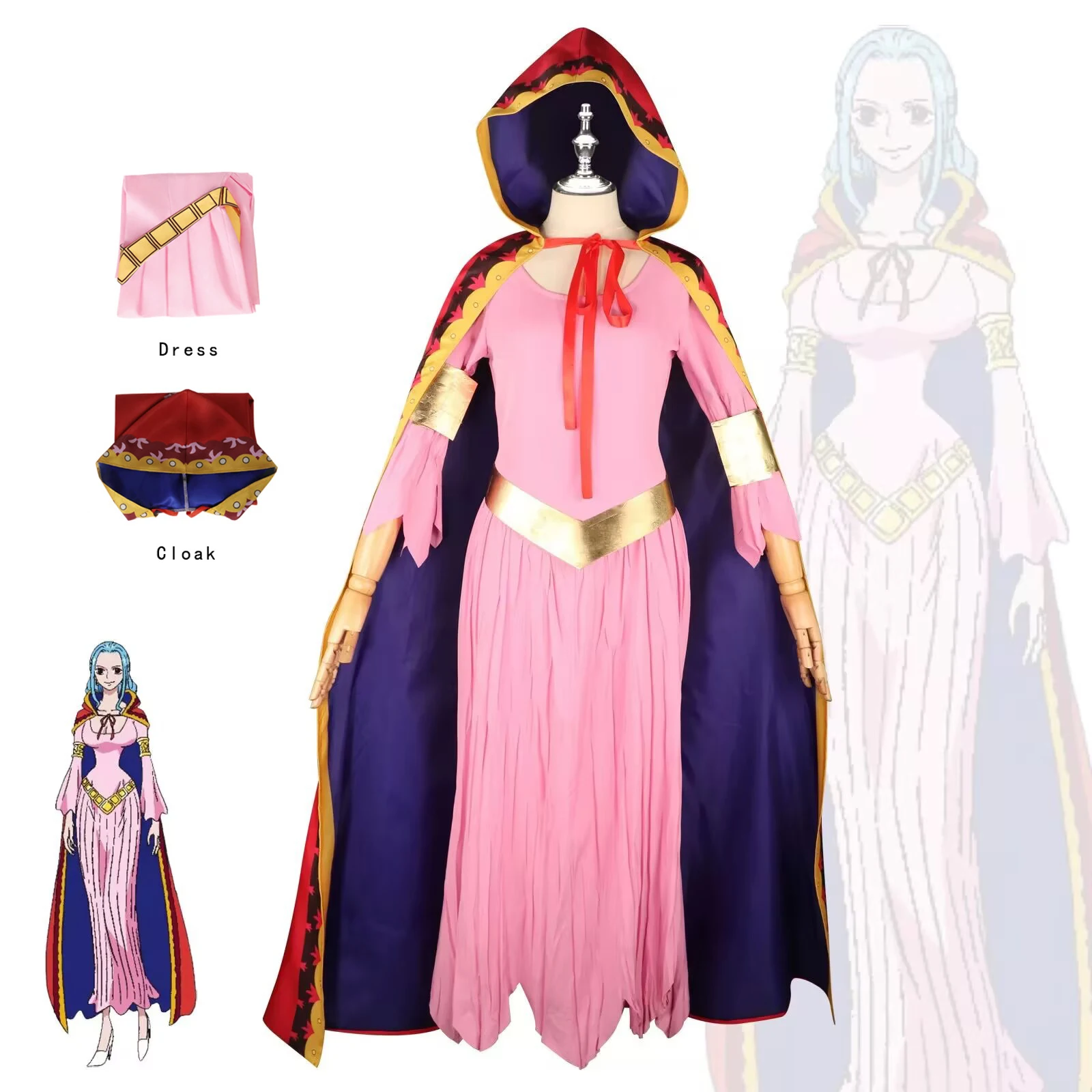 

Anime Nefertari D Vivi Costume Cosplay Boa Hancock Outfit Cloak Dress Princess Maid Dress Halloween Christmas Outfit