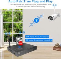 Hiseeu 5MP H.265+ Wireless CCTV System 8CH HDD NVR Kit Outdoor Audio IP Wifi Camera Security Surveillance Set