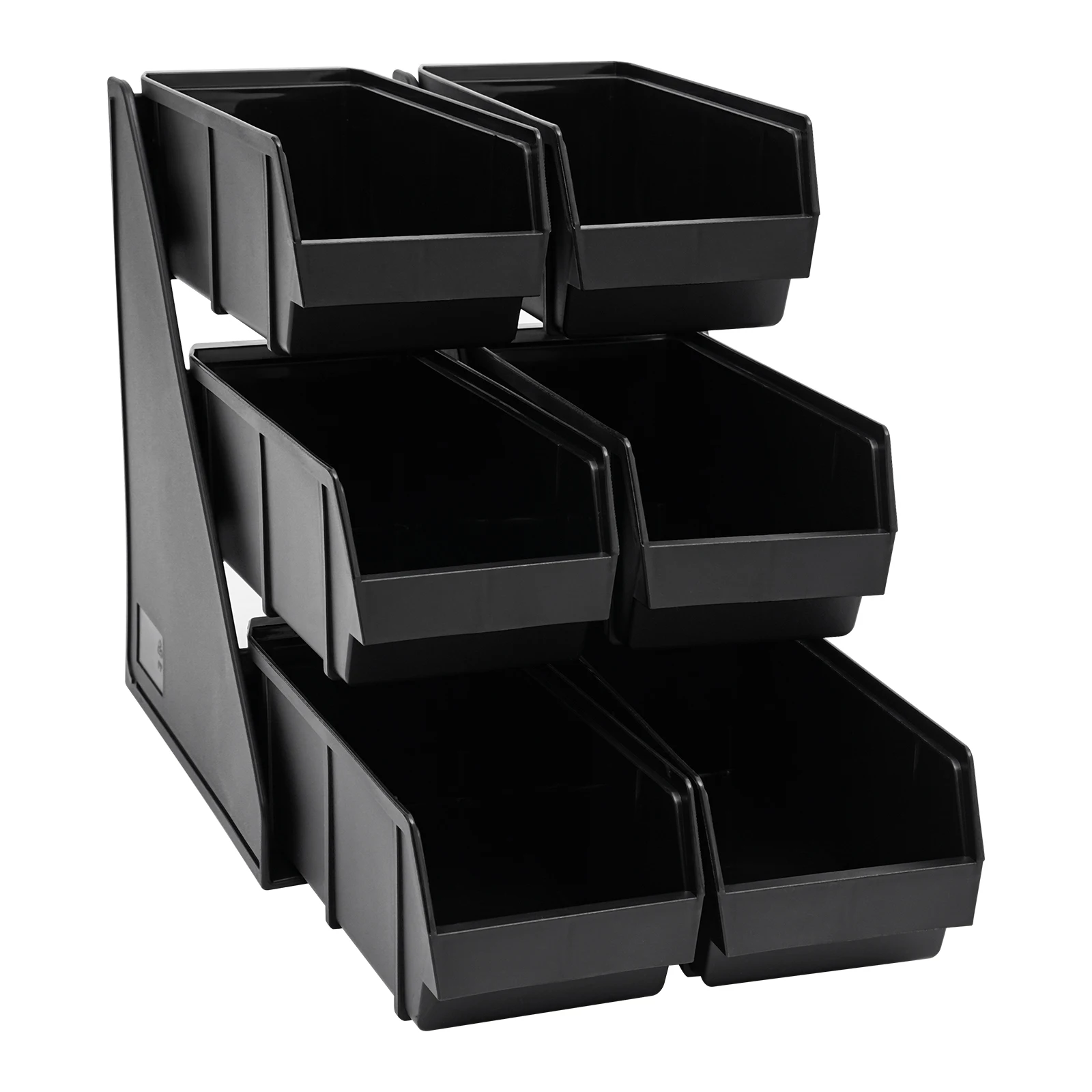 

Silverware Holder – 6-Compartment, Durable Plastic, Stylish Black Design, Easy to Clean