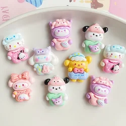 10 Pcs New Mini Kawaii Cartoon Animal Kitten Puppy Rabbit Resin Scrapbook Diy Jewelry Children Gift Hairpin Accessories A10