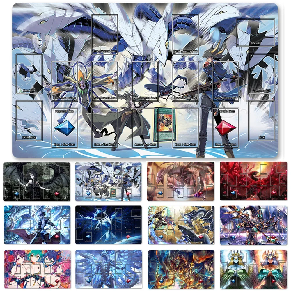 

YuGiOh Playmat Blue-eyes Ultimate Dragon Dark Magician Duel Monsters Playmats, совместимые с OCG TCG + бесплатная сумка - 545645