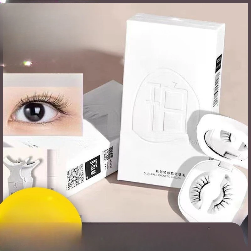 Magnetic eyelashes Soft magnetic eyelashes Thick plain zero glue Slender curling eyelashes Full style