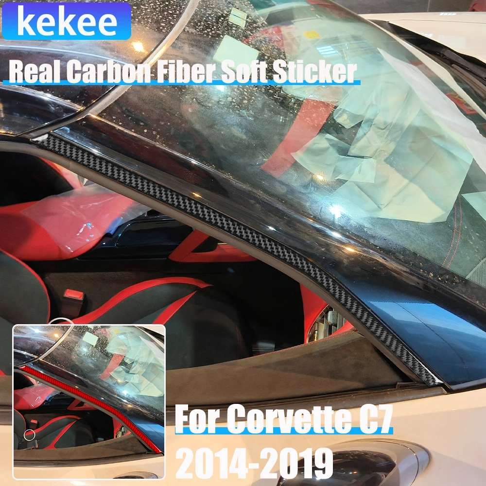

Настоящее углеродное волокно, автомобильные аксессуары, декоративная полоса на столешницу, мягкая наклейка для Corvette C7 LT1 Z06 ZR1 LT5 2014-2019