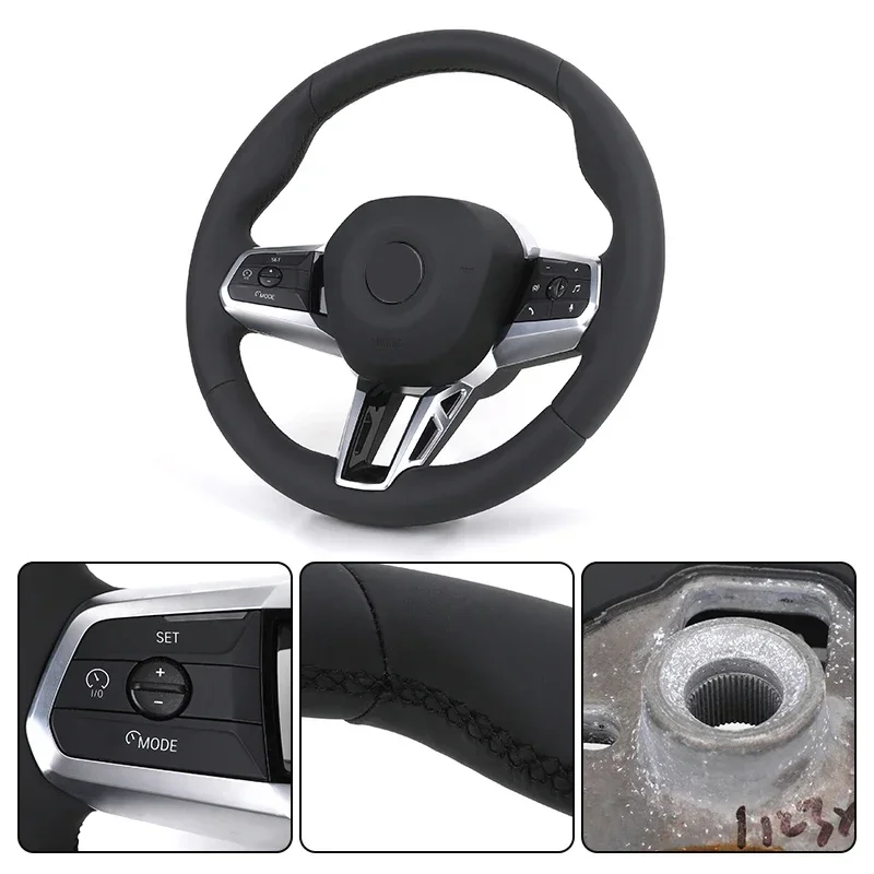 Without Paddle Shifter Round Bottom Leather Steering Wheel for BMW 5 Series G60 G61 G68 i7 i5 iX1 X1 X2 U11 U12 2022 2023 2024