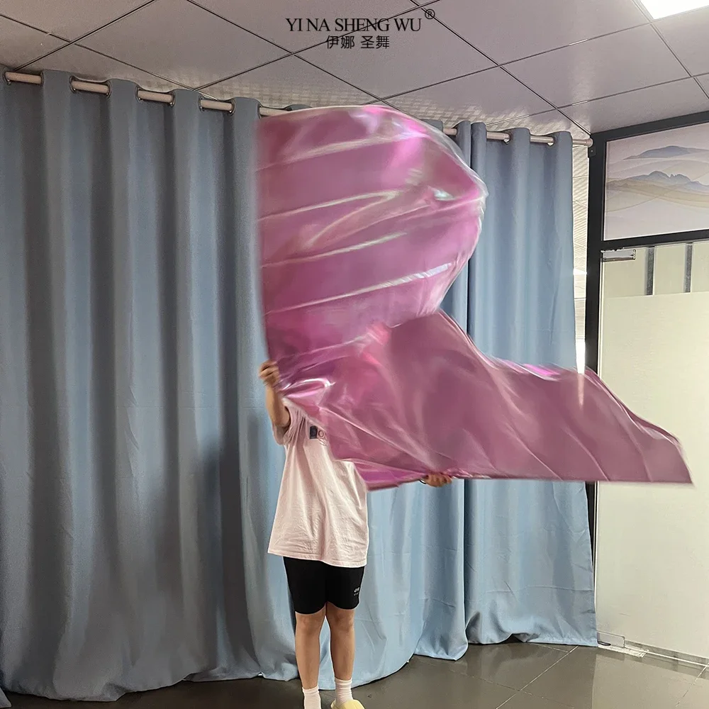 Double-layer Flag Belly Dance Dance Props Church Performance Costumes 190x140cm Praise Flag Multi-color with Telescopic Stick