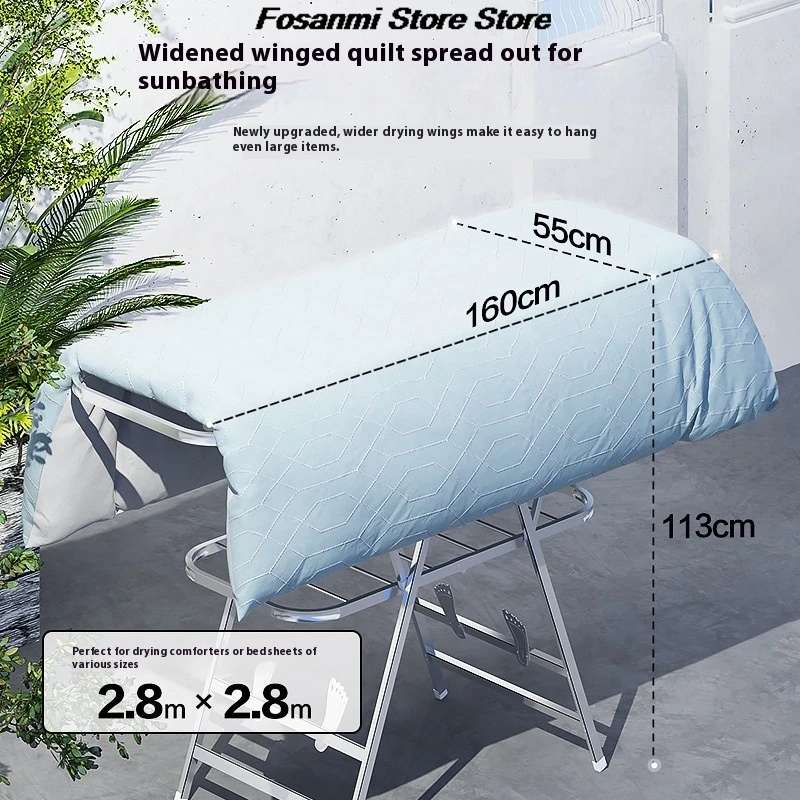 Stendibiancheria in acciaio al carbonio, pieghevole, retrattile, carico da 50 kg, resistente, per uso interno ed esterno sul balcone, salvaspazio