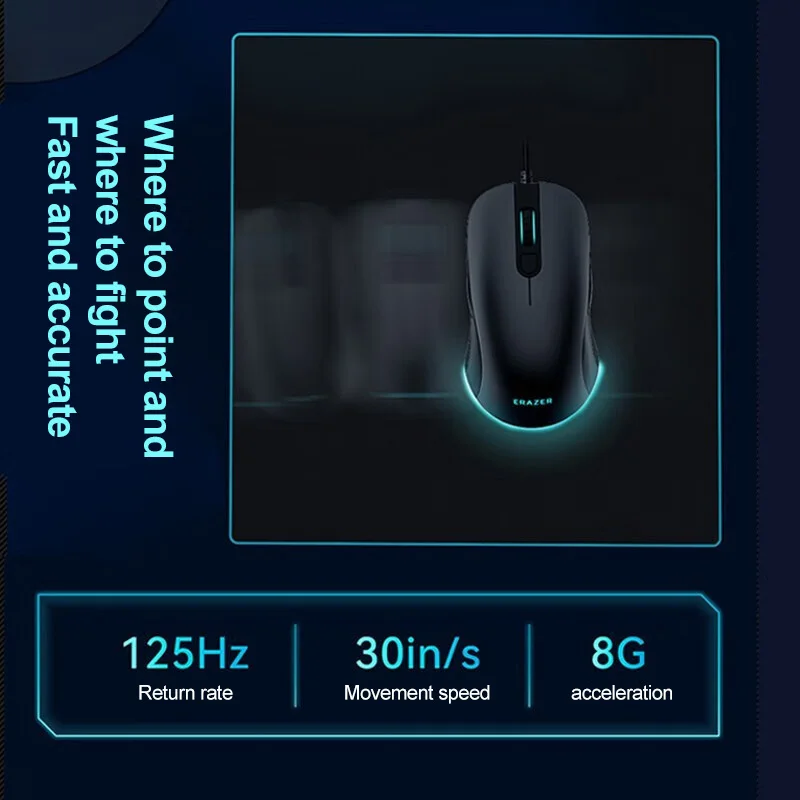 ماوس الألعاب السلكي Erazer G300 بتصميم متماثل لكل من اليد اليسرى واليمنى. تأثيرات إضاءة متعددة وضبط المستويات الأربعة #5