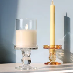 Glass Candle Holder for Pillar Candle Holder/Taper Candlestick Holders, Decorative Unity Candle Holder  for Formal Even