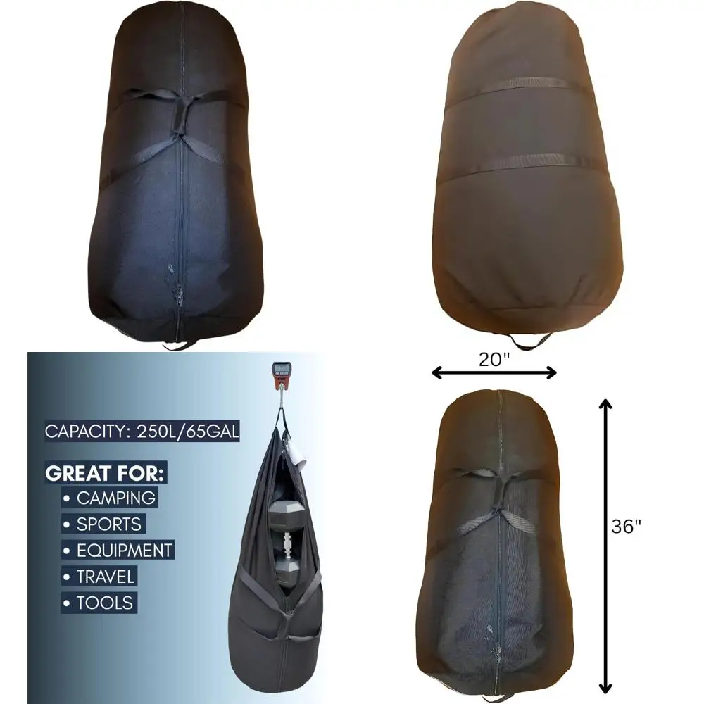 

Сверхмощная спортивная сумка XL из баллистического нейлона объемом 250 л — вместимость 65 галлонов, усиленные ручки, водонепроницаемость, незаменимая для путешествий