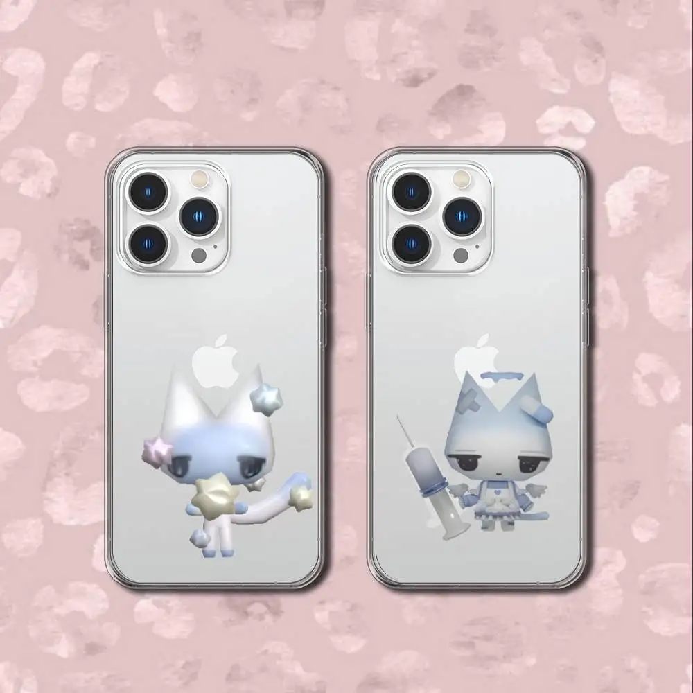 

Ha4to Cat Y2K Cute Phone Case For iPhone 16,15,14,13,12,11,8,7,Pro,Max,Plus,X,XS,XR,SE,Mini Transparent TPU Soft
