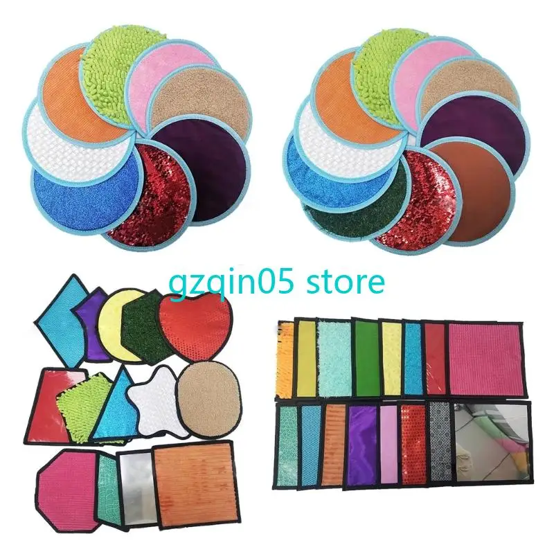 H055 8/10/14/16 قطعة حصيرة اللعب الحسية اللمسية للأطفال المصابين بالتوحد أداة تدريب النسيج لتنمية الطفولة المبكرة #1