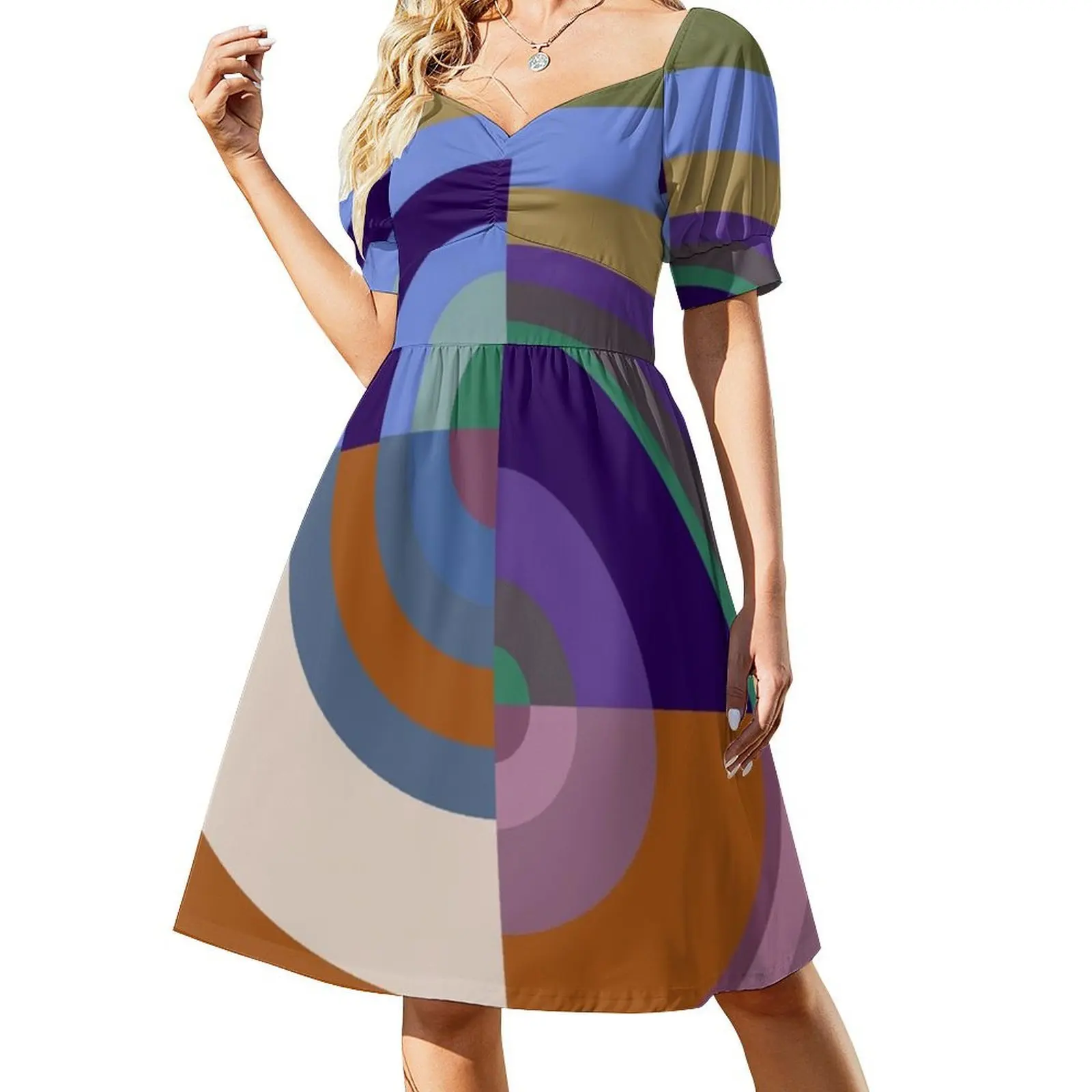 Color Revolution Doze Feminino Hip Hop Streetwear Vestido Gráfico Estampado Party Club Wear Color Revolutions Delaunay Sonia