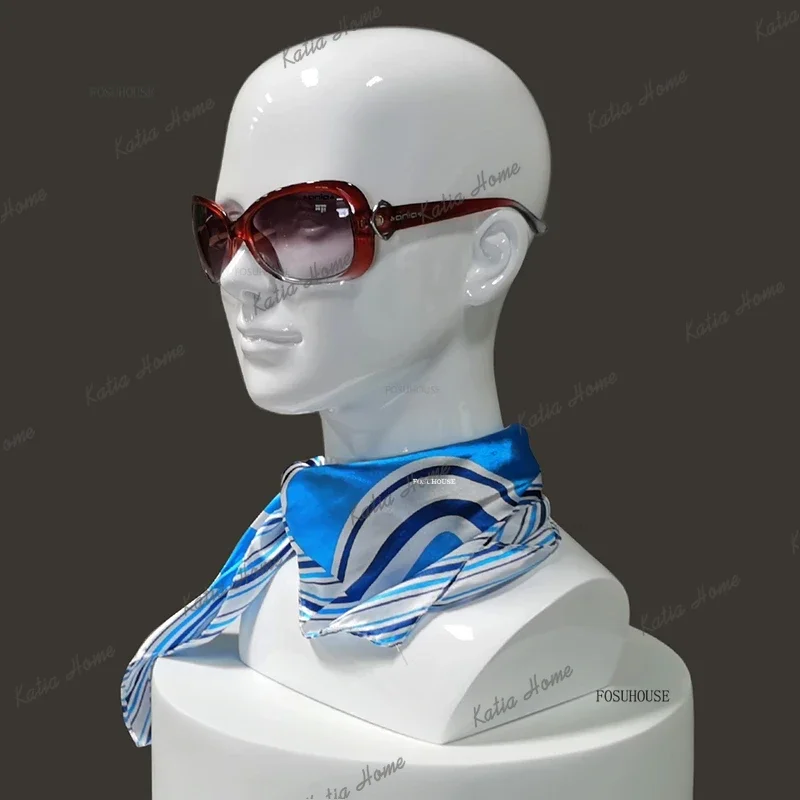 LSWith Facial Features Display Rack Male and Female Head Mold Prop Simple Dummy Head Model Light Luxury Fiberglass Mannequins He