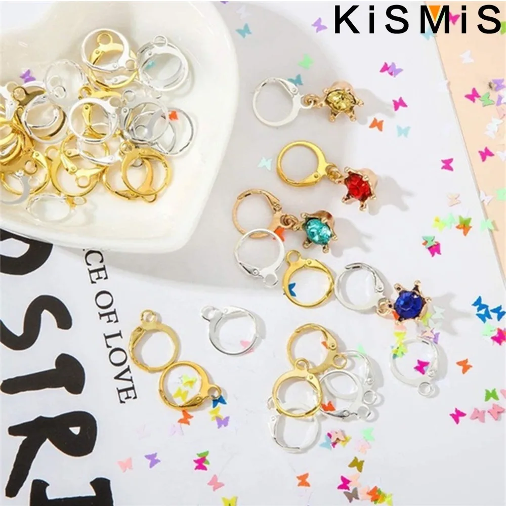 KISMIS 10Pcs DIY Fashion French Earring Hook Earwire Earrings Fitting Ear Setting Base for Jewelry Making Accessories