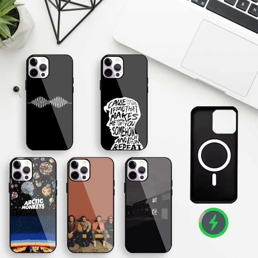 

Indie Rock A-Arctic Monkeys Phone Case For iPhone17,16,15,14,13,12,Wireless charging protective case soft cover