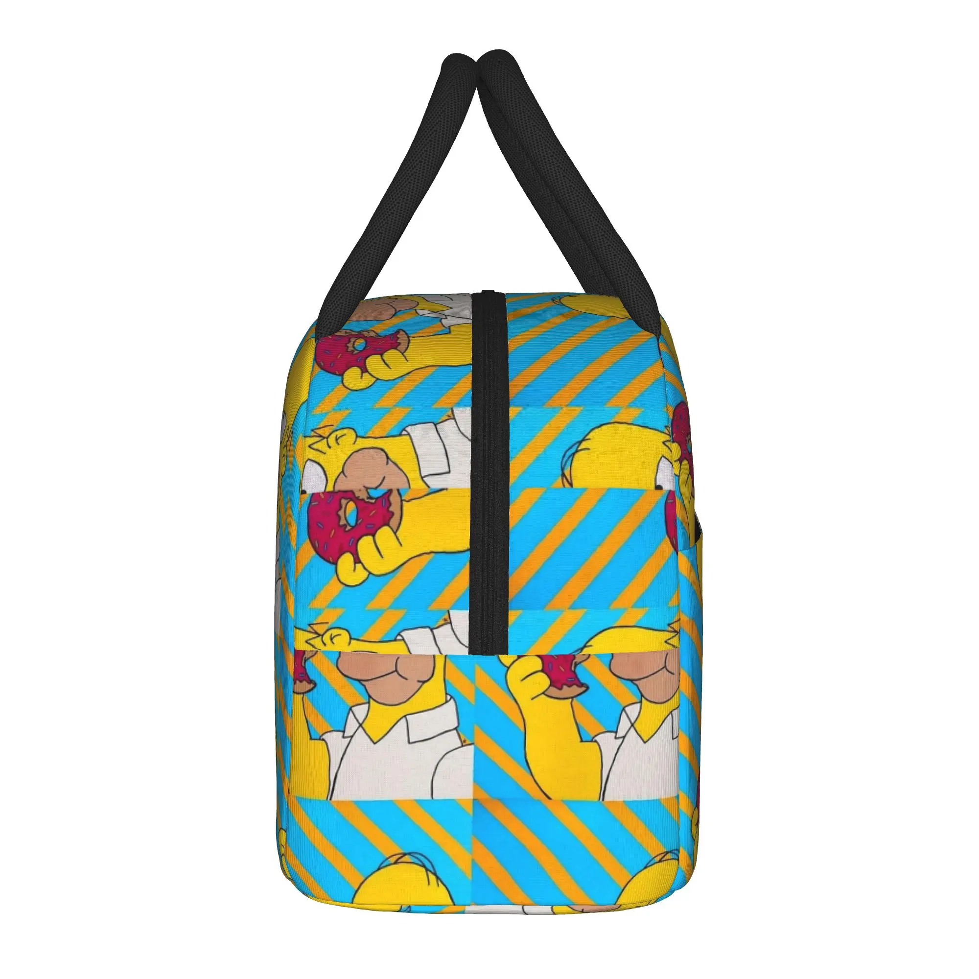 Donut Homer S-Simpsons Lunch Bag Convenient Lunch Box Child Outdoor Picnic Graphic Cooler Bag Leisure Thermal Tote Handbags