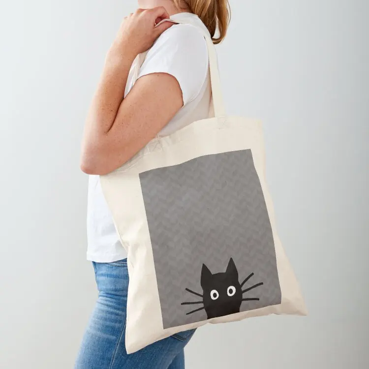 

Black Cat Face Tote Bag Women's shopper bag female bag tote women Canvas shoulder