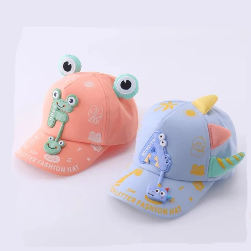 2024 Spring Cotton Cartoon Animal Casquette Baseball Cap Adjustable Snapback Hats for Children Boy and Girl 07