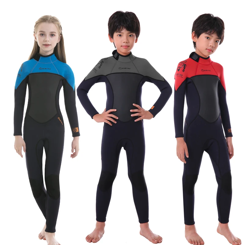 2.5MM Neoprene Wetsuit For Kids Thermal Full Swimsuit Youth Surf Scuba Diving Suit Underwater Freediving Set Thick Beach Wear