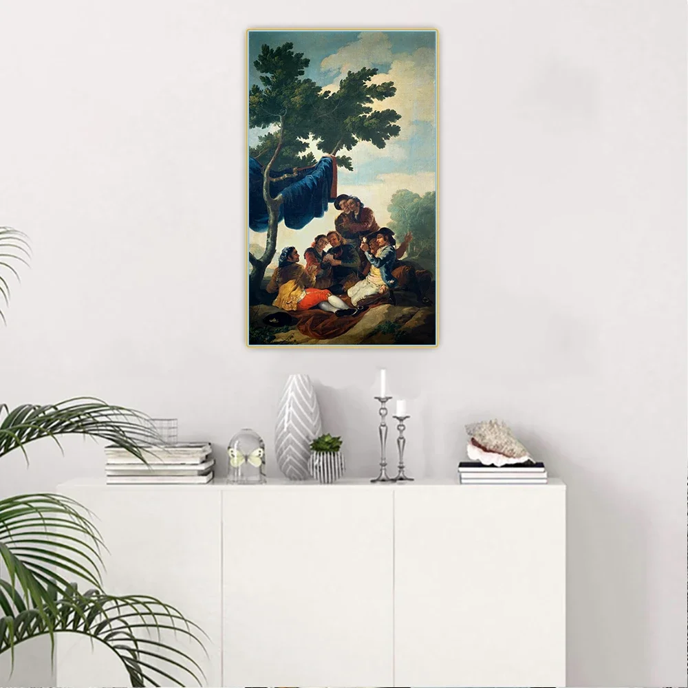 Citon Francisco Goya《Card Players》Canvas Oil Painting World Famous Artwork Poster Picture Wall Background Decor Home Decoration