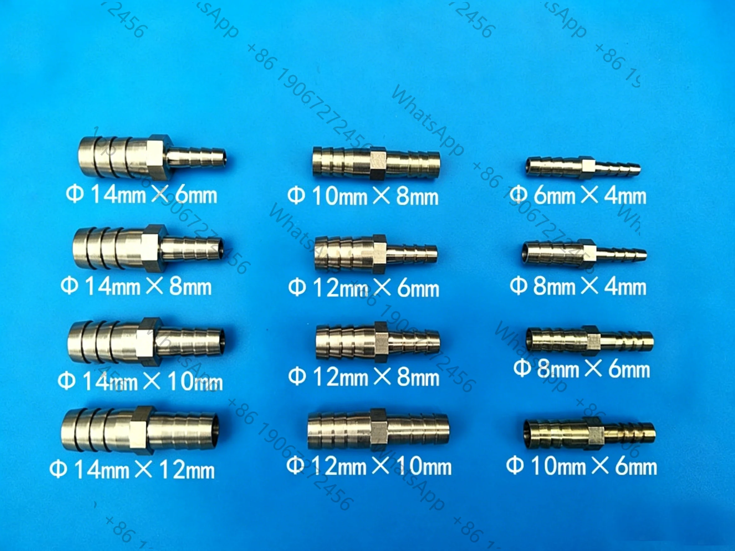 1Pc 4 5 6 8 10 12 14 16 19mm Hose Barbed x Hose Barbed Brass Pipe Fitting Reducer Coupler Connector Adapter Air Fuel Gas Water